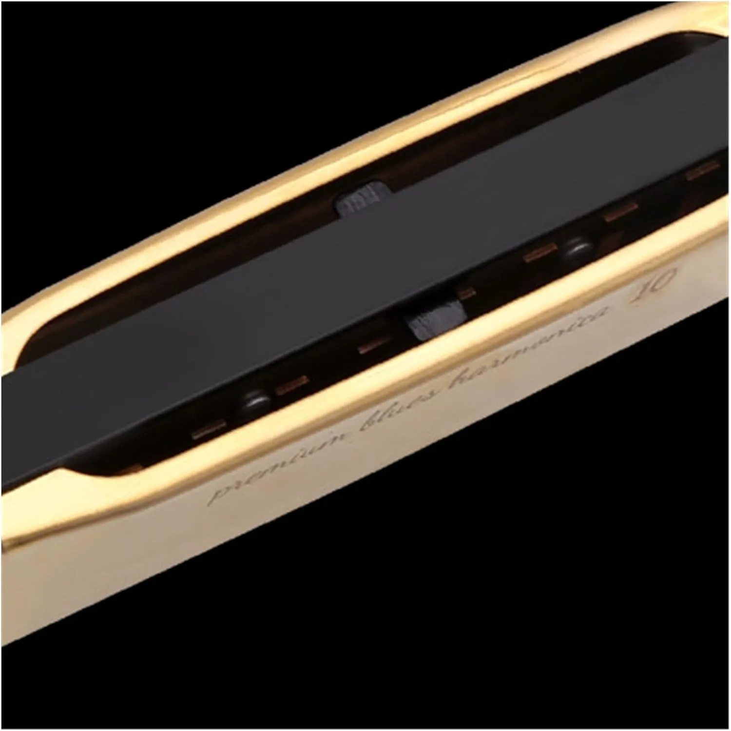 10-hole C blues harmonica for beginners to practice blues harmonica(Gold)