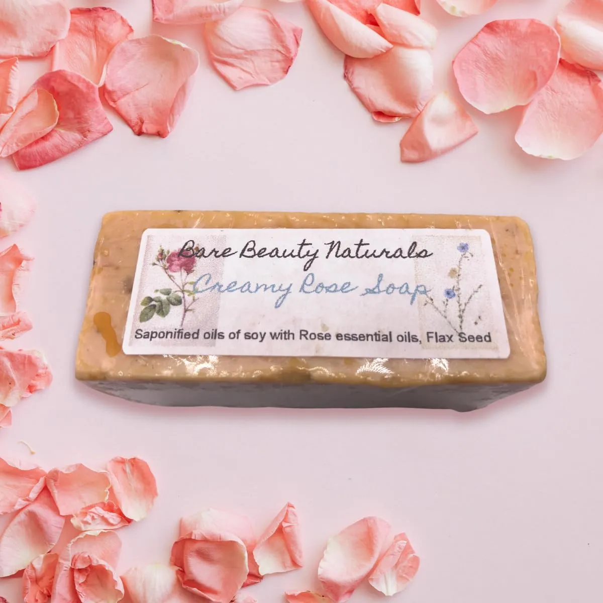 100% Natural Creamy Rose Soap // Stretch Mark, Acne, Pregnancy // Free soap preservation bag // Plant-Based (Newyork cut 17-18.9 oz, Hi-Exfol Bath)