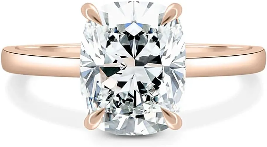 10K 14K 18K Solid Gold Moissanite Engagement Ring for Women, 1-3 Carat Round/Oval/Emerald/Princess/Radiant/Elongated Cushion/Marquise/Asscher Cut Moissanite Wedding Ring Solitaire Band