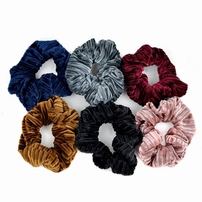 12pc Solid Velvety Scrunchie Hair Ties