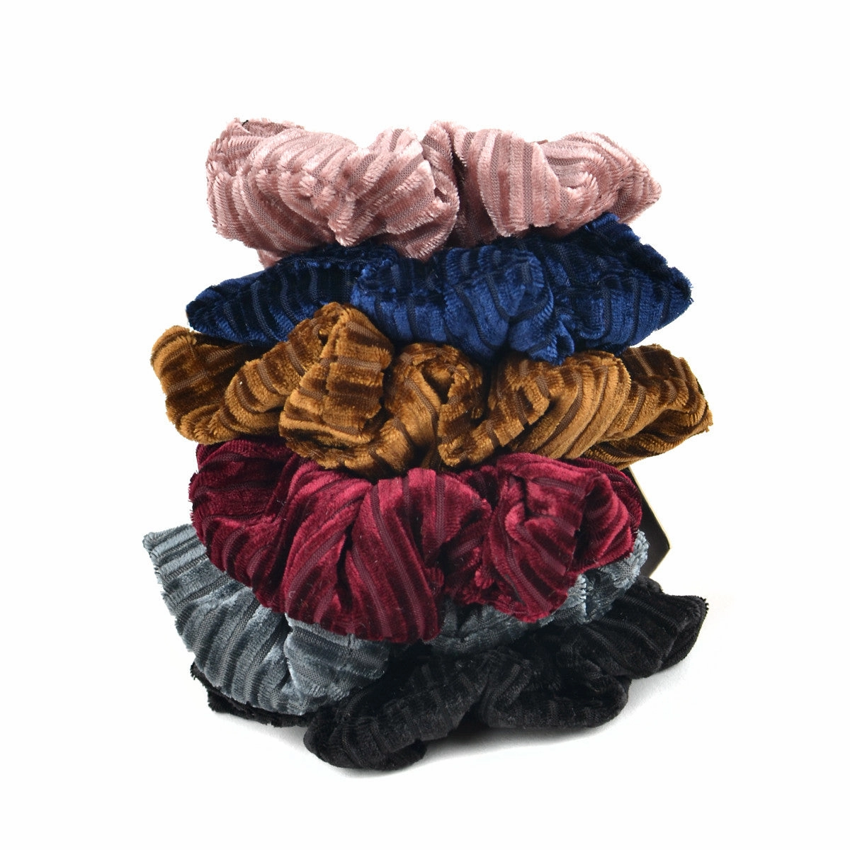 12pc Solid Velvety Scrunchie Hair Ties