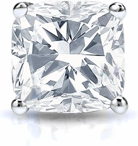14k White Gold 4-Prong Basket Cushion Cut Diamond SINGLE STUD Earring (3/8 cttw, G-H, SI1-SI2)