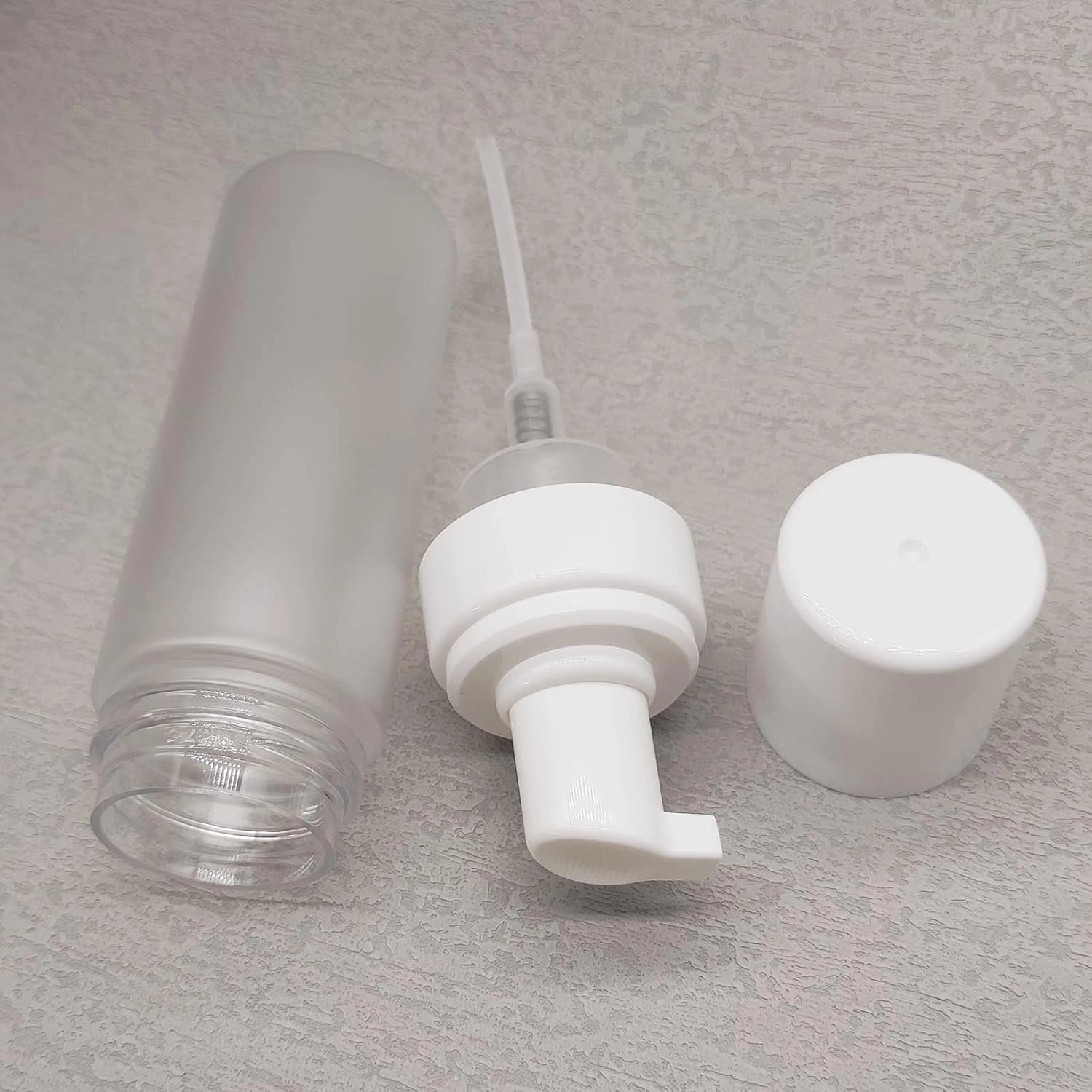 150ml Empty Foam Pump Bottle, 5oz Foaming Dispenser Soap Plastic Container for Facial Cleanser Shampoo Hand Soap (Clear Matte White)