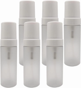 150ml Empty Foam Pump Bottle, 5oz Foaming Dispenser Soap Plastic Container for Facial Cleanser Shampoo Hand Soap (Clear Matte White)