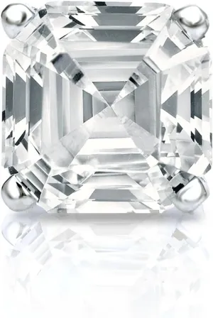 18k White Gold 4-Prong Basket Asscher Cut Diamond SINGLE STUD Earring (3/8 cttw, H-I, I1-I2) SB