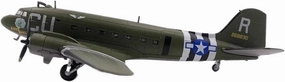 1:100 World for War II Douglas C47 Skytrain Transport Aircraft Diecast Metal Airplane Plane Single Plane Model Miniatures Set(C47 CU)