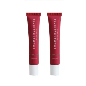 2 PACK Summer Lip Butter Balm Summer Days Summer Holidays Conditioning Lip And Lip Balm Tinted Soothing Lip Care (Cherry, 0.5oz)