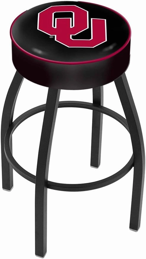 25" L8B1-4" Oklahoma Cushion Seat with Black Wrinkle Base Swivel Bar Stool by Holland Bar Stool Company