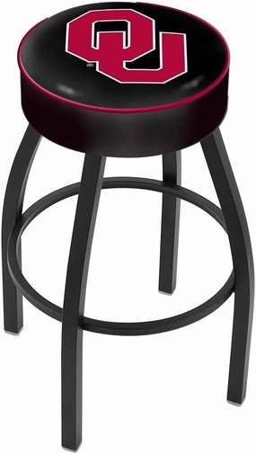 25" L8B1-4" Oklahoma Cushion Seat with Black Wrinkle Base Swivel Bar Stool by Holland Bar Stool Company
