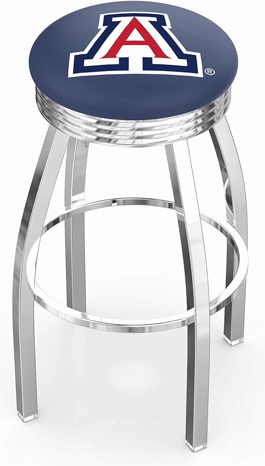 25" L8C3C - Chrome Arizona Swivel Bar Stool with 2.5" Ribbed Accent Ring by Holland Bar Stool Company