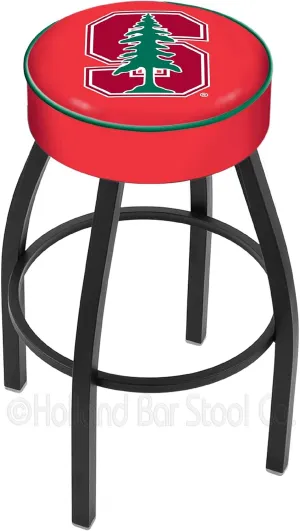 25" L8B1-4" Stanford Cushion Seat with Black Wrinkle Base Swivel Bar Stool by Holland Bar Stool Company