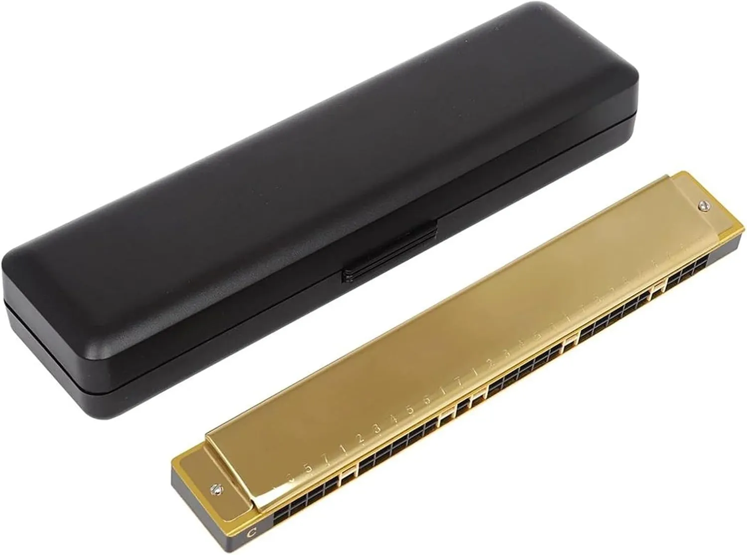 28-hole Polyphonic Harmonica C Key Wide Range Harmonica(Gold)