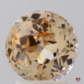 2.61cts Round Peach Champagne Blush Sapphire