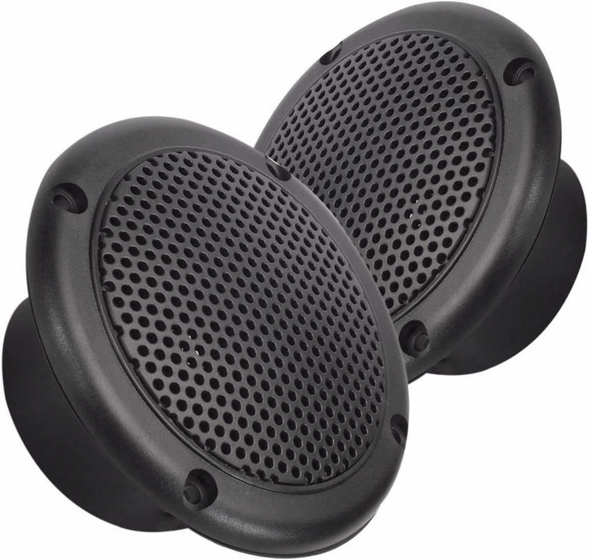 3” Water Resistant Speakers Dual Cone 50 Watts for Marine, RVs, & Hot Tubs Grills Included - Pair