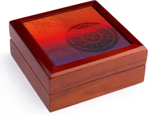 3dRose, Prosperity – Chakra Meditation Medallion – Violet Red Orange, Jewelry Box 5.5x5.5 inch with 4 inch tile