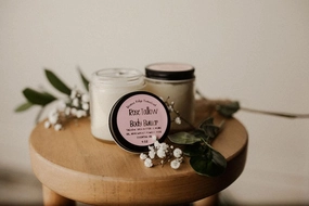 4 Ounce Beef Tallow Body Butter, Natural Moisturizer (4 oz, Rose)