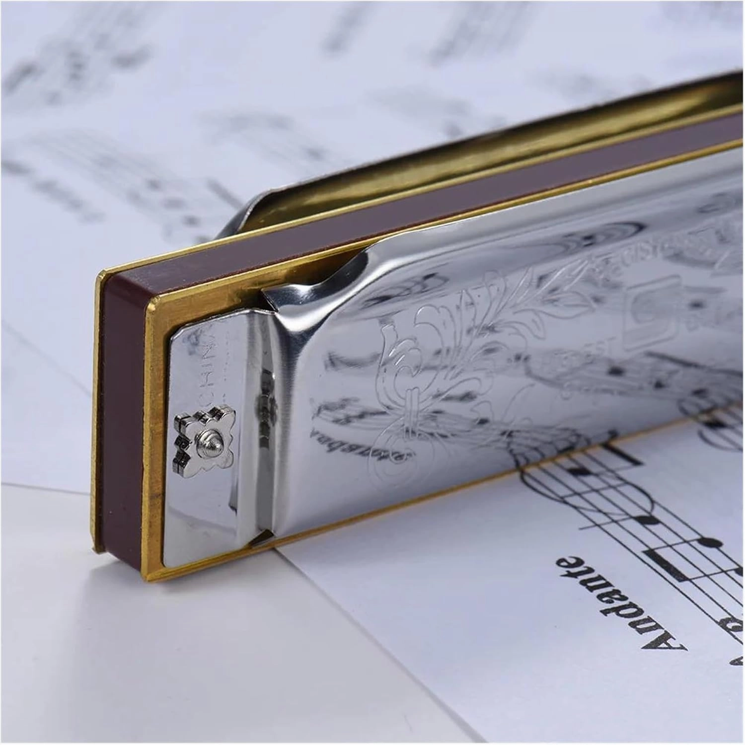 7 Keys Standard 10-Hole Diatonic Harmonica Beginner Blues Key of A B C E F Woodwind Musical Instrument(F)