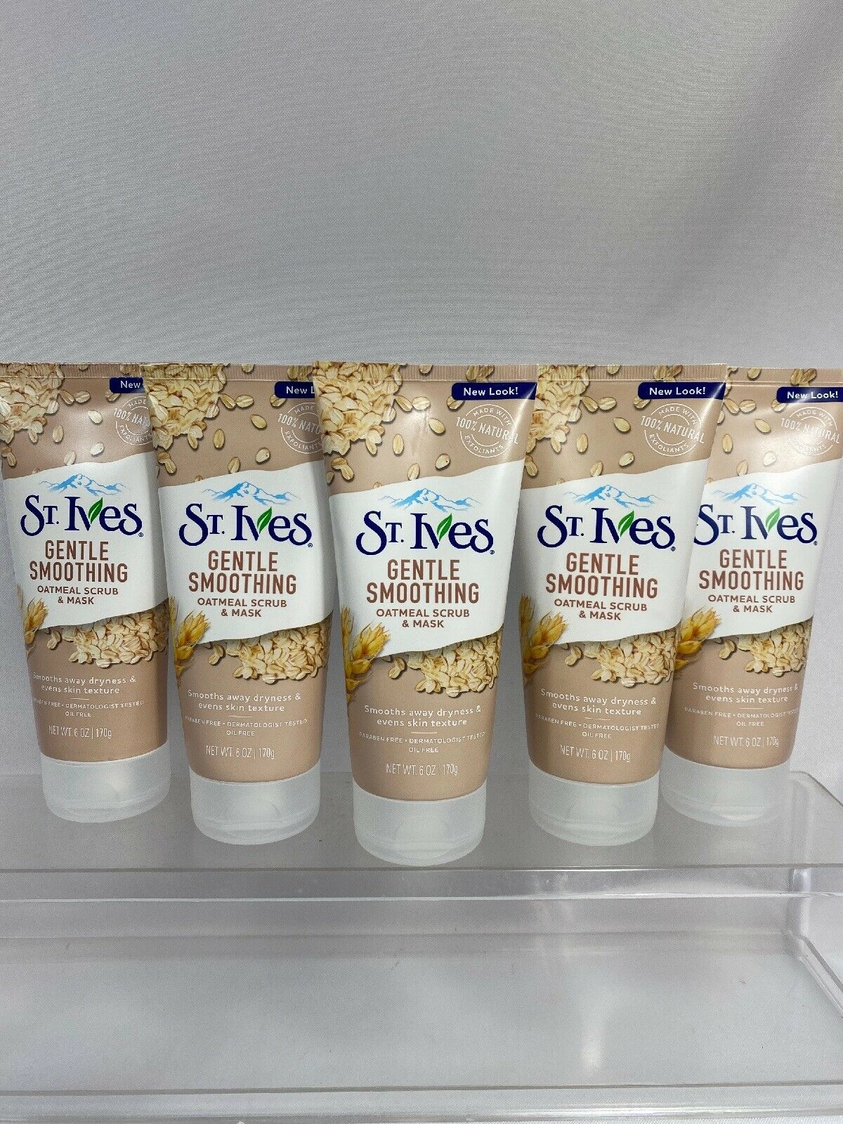 (6) St. Ives Gentle Smoothing Oatmeal Scrub & Mask Face Body Wash 6oz