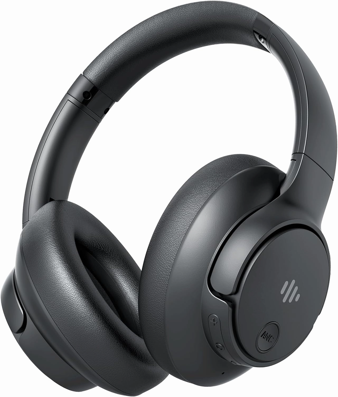 Active Noise Cancelling Wireless Over Ear Bluetooth Headphones with Microphone, Transparency Mode, 70H Playtime, Hi-Res Audio, Deep Bass, Bluetooth 5.3, Lightweight Design, Black
