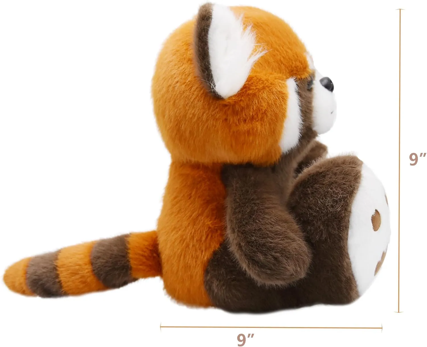 Adorable Red Panda Stuffed Aninal wtih Oversized Feet Super Cute Woodland Animal Stuff Funny Plush Zoo Toys Sweet Gift for Safari Themed Baby Shower Nursery or Birthday Party 9 Inches (Red Panda)