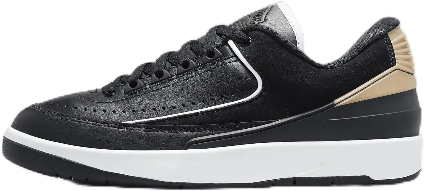Air Jordan 2 Retro Low Black/Varsity Red Women's Shoes (DX4401-001, Black/Metallic Gold/Off White/Varsity Red) Size 7.5