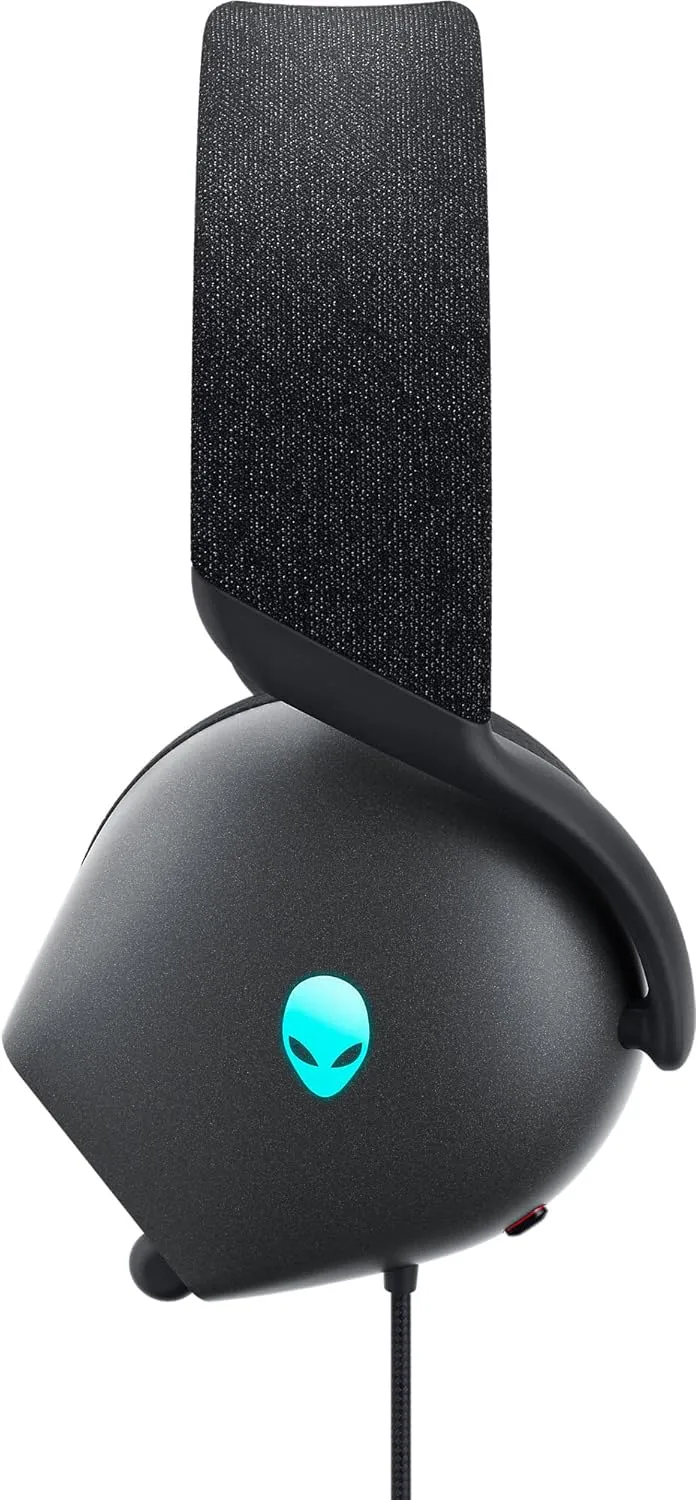 Alienware AW520H Wired Gaming Headset - Dolby Atmos, Unidirectional, AlienFX 16.8 Million RGB Colors, Microphone Mute, Volume On-headset Controls, 40mm Hi-Res Certified - Dark Side of the Moon