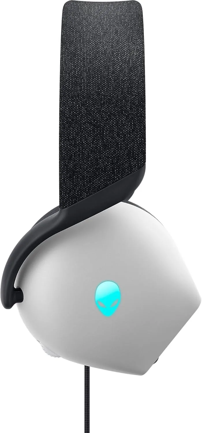 Alienware AW520H Wired Gaming Headset - Dolby Atmos, Unidirectional, AlienFX 16.8 Million RGB Colors, Microphone Mute, Volume On-headset Controls, 40mm Hi-Res Certified - Lunar Light