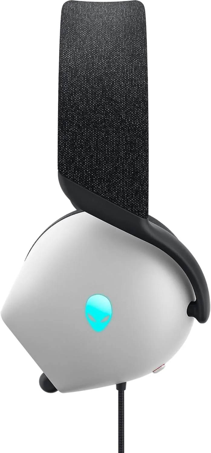 Alienware AW520H Wired Gaming Headset - Dolby Atmos, Unidirectional, AlienFX 16.8 Million RGB Colors, Microphone Mute, Volume On-headset Controls, 40mm Hi-Res Certified - Lunar Light