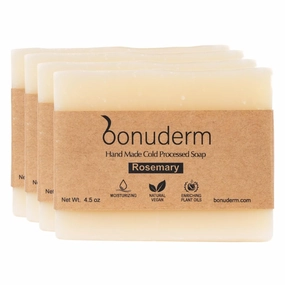 All Natural Rosemary Soap | Natural Soap for Women and Men for Body, Face, and Hands | Handmade Soap | Coconut & Almond Oils with Shea Butter Rosemary (Pack of 4)