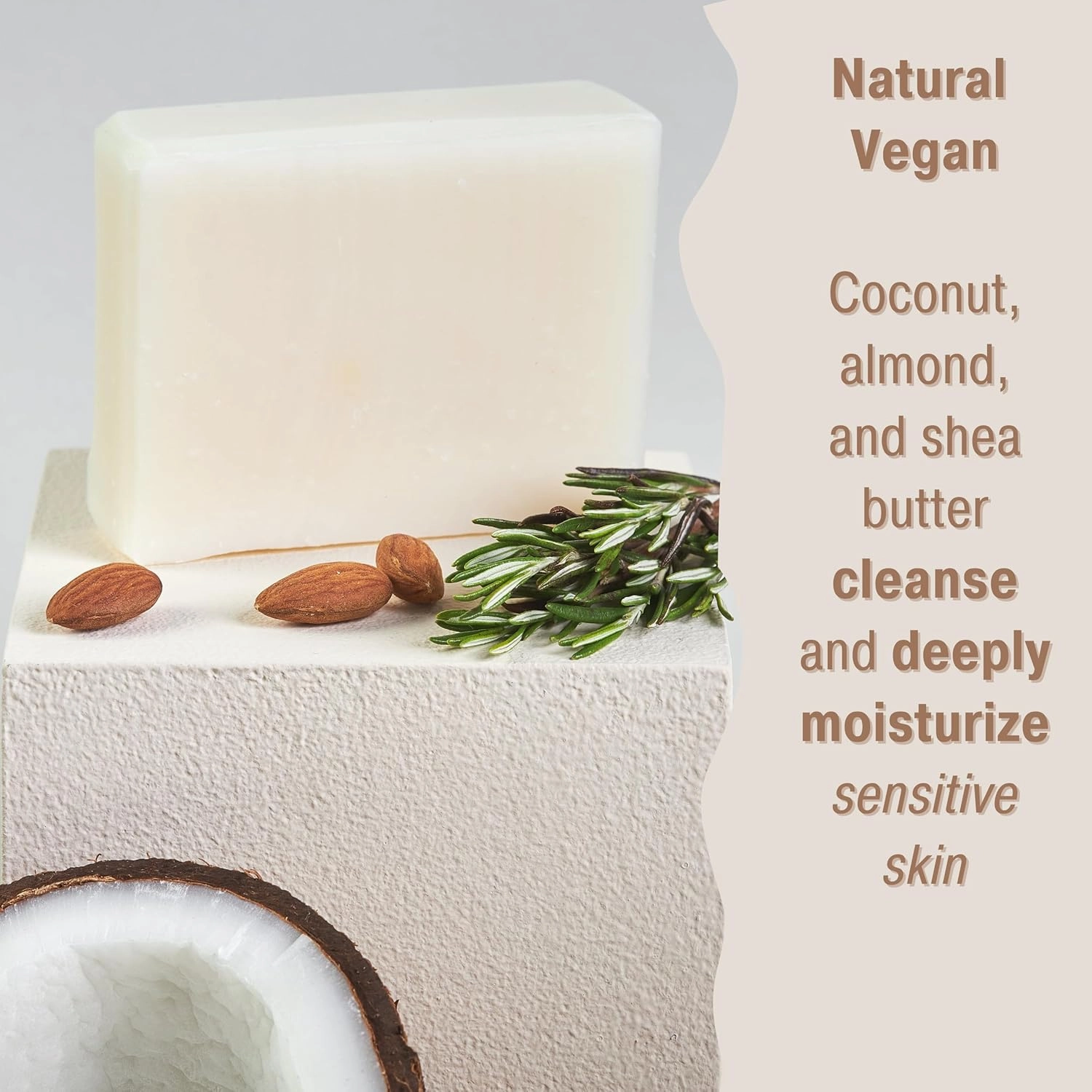 All Natural Rosemary Soap | Natural Soap for Women and Men for Body, Face, and Hands | Handmade Soap | Coconut & Almond Oils with Shea Butter Rosemary (Pack of 4)