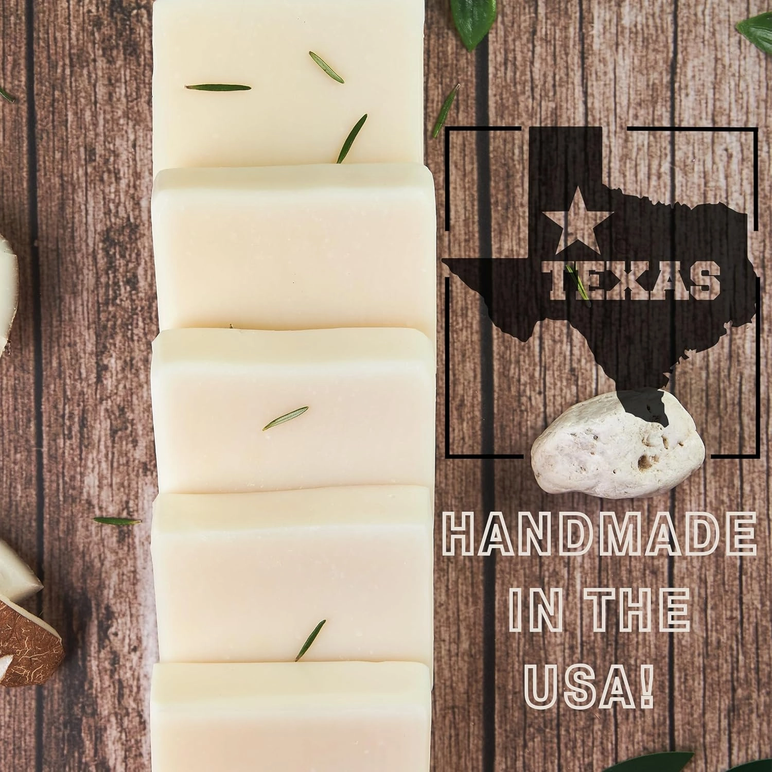 All Natural Rosemary Soap | Natural Soap for Women and Men for Body, Face, and Hands | Handmade Soap | Coconut & Almond Oils with Shea Butter Rosemary (Pack of 4)