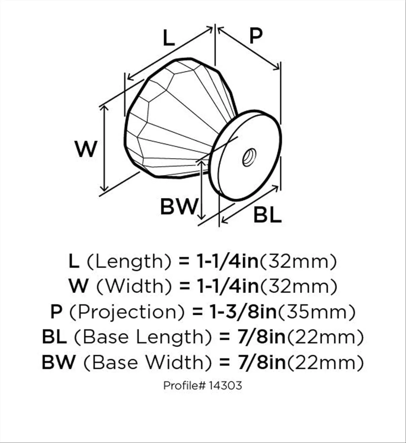 Amerock | Cabinet Knob | Clear/Oil-Rubbed Bronze | 1-1/4 inch (32 mm) Diameter | Traditional Classics | 5 Pack | Drawer Knob | Cabinet Hardware