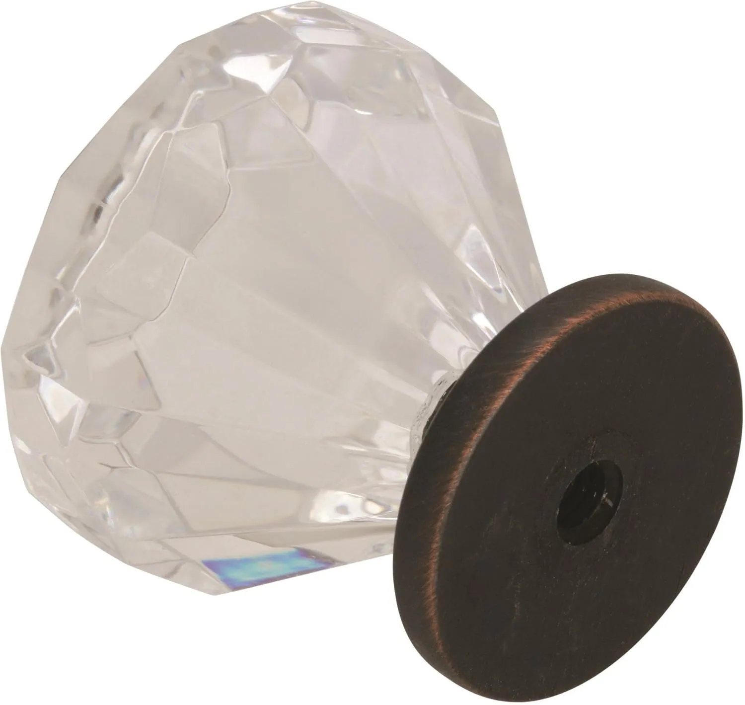 Amerock | Cabinet Knob | Clear/Oil-Rubbed Bronze | 1-1/4 inch (32 mm) Diameter | Traditional Classics | 5 Pack | Drawer Knob | Cabinet Hardware