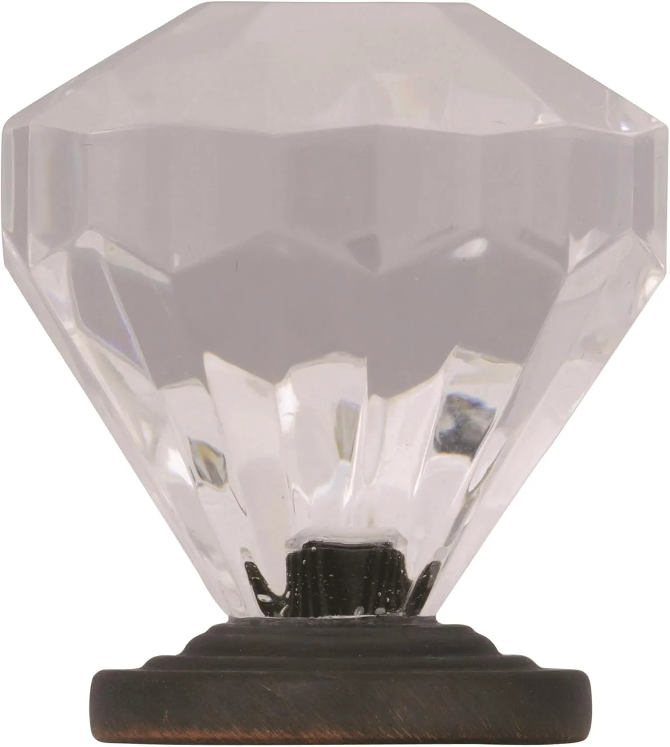 Amerock | Cabinet Knob | Clear/Oil-Rubbed Bronze | 1-1/4 inch (32 mm) Diameter | Traditional Classics | 5 Pack | Drawer Knob | Cabinet Hardware