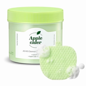 Ariul Apple Cider All Kill Cleansing Bubble Pads – Effective Pore Cleansing & Hydrating, 2-Step Dual Pads for Makeup Removal & Exfoliation, Korean Skin Care, 60 Counts, 150ml / 5.07 fl. oz