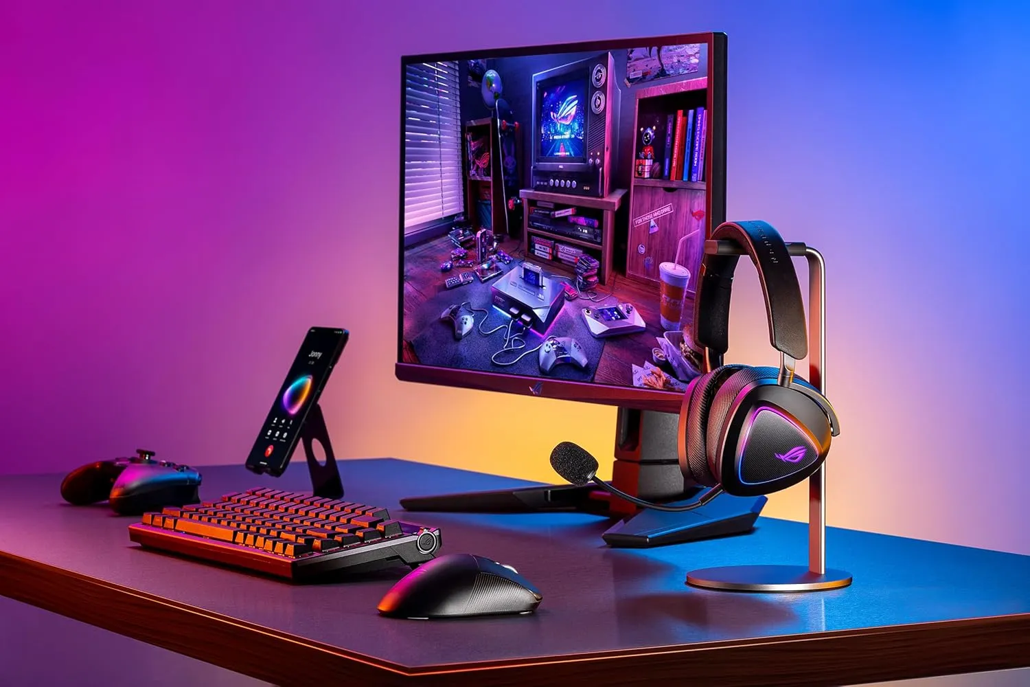 ASUS ROG Delta II Wireless Gaming Headset (BT, ROG SpeedNova 2.4GHz, 3.5mm, 50mm Titanium-Plated Drivers, 10mm Super-Wideband Mic, 110HR Battery, DualFlow Audio, for PC, Switch, PS5, Xbox)- Black