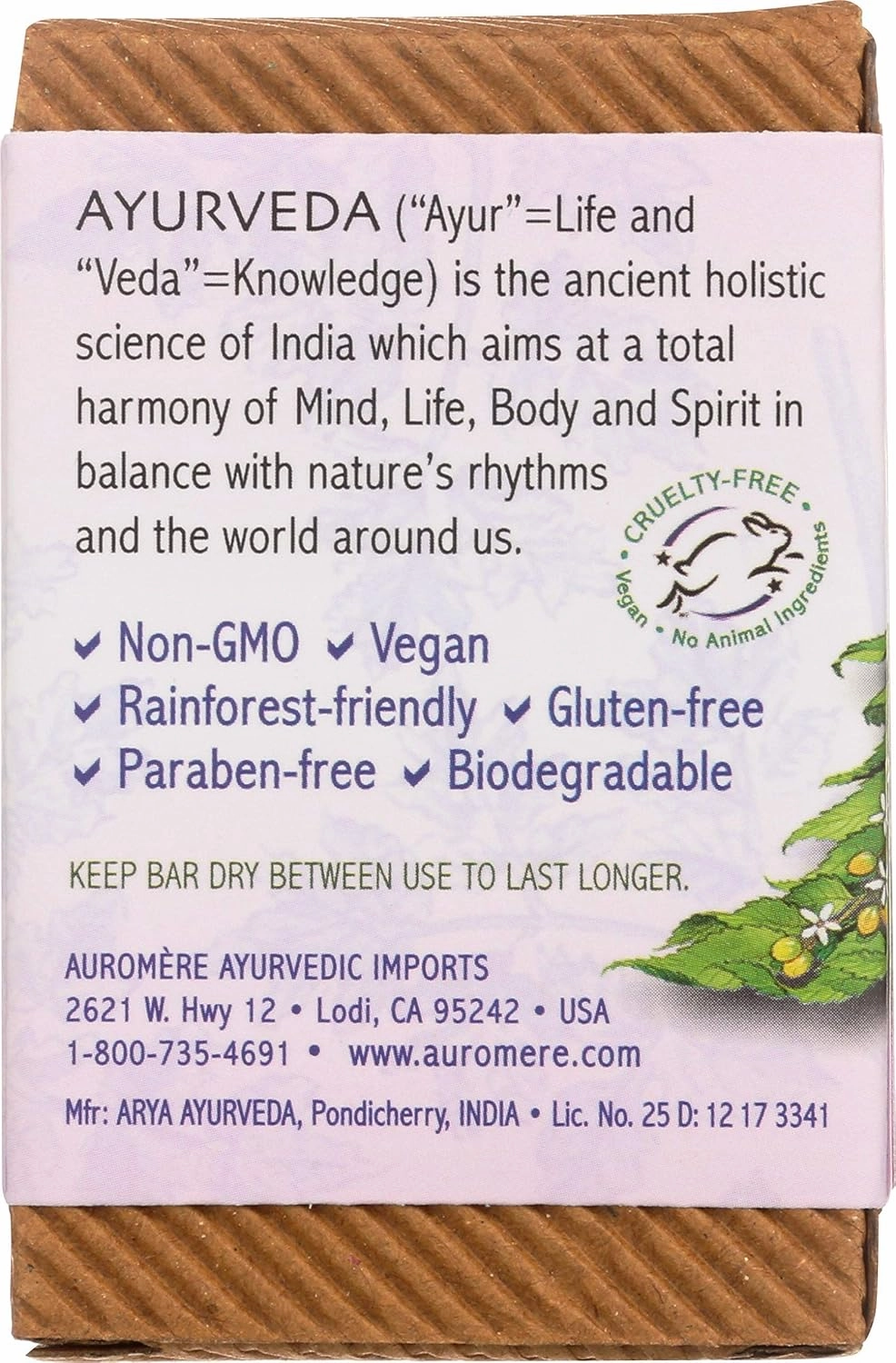 Auromere Ayurvedic Bar Soap, Himalayan Rose - Eco Friendly, Handmade, Vegan, Cruelty Free, Natural, Non GMO (2.75 oz), 4 pack