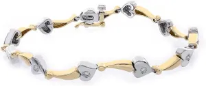 Avital & Co. 0.35 Carat Diamond 14K Two Tone Gold Heart Bracelet