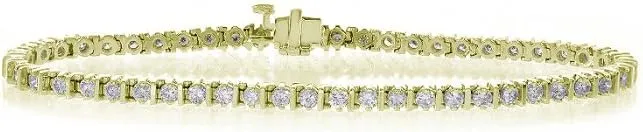 Avital & Co. 2.50 Carat Diamond Tennis 14K Yellow Gold Bracelet