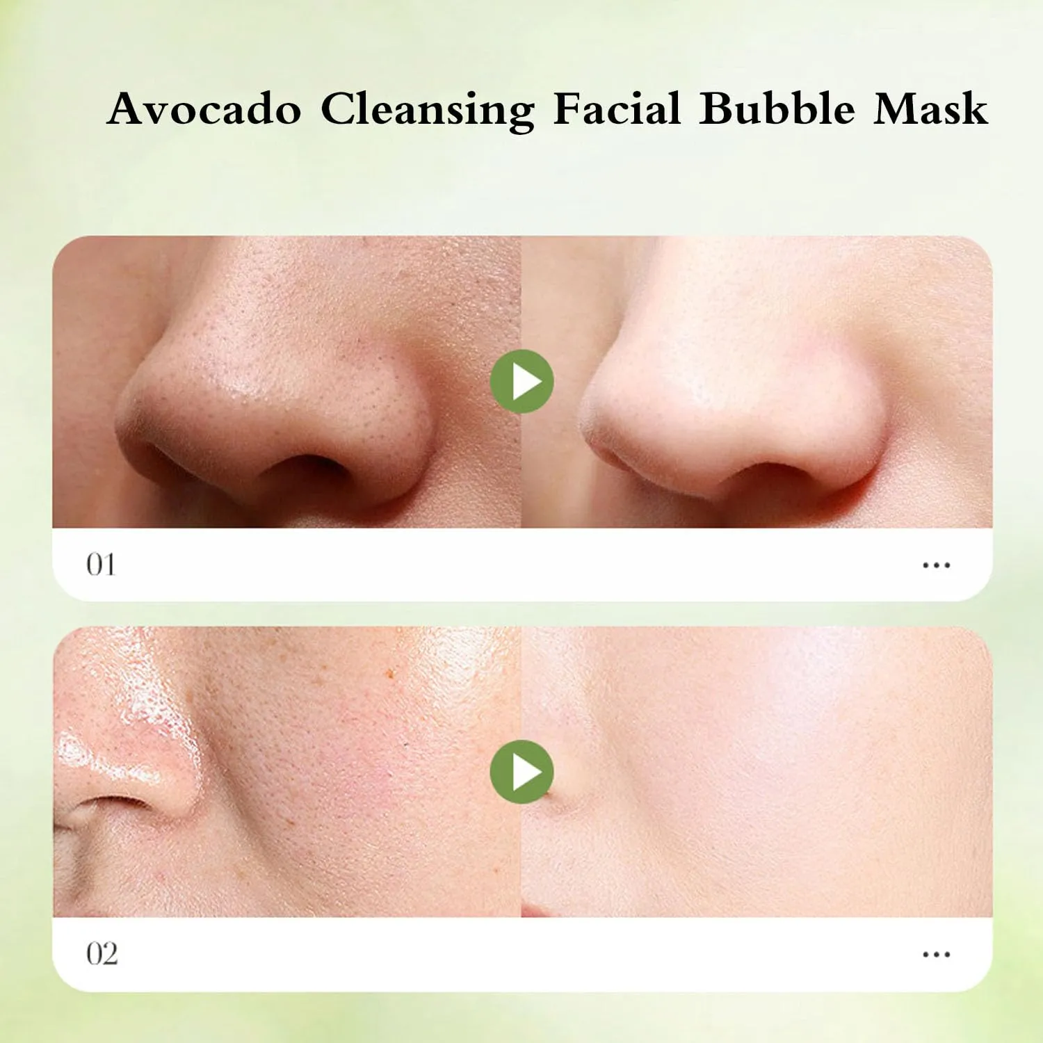 Avocado Cleansing Facial Bubble Mask,Avocado Complex Acid Bubble Mask,Bubble Face Masks Deep Clean,Avocado Cleansing Foam Mask,Moisturising Bubble Mask,Shrink Pores (3PCS)