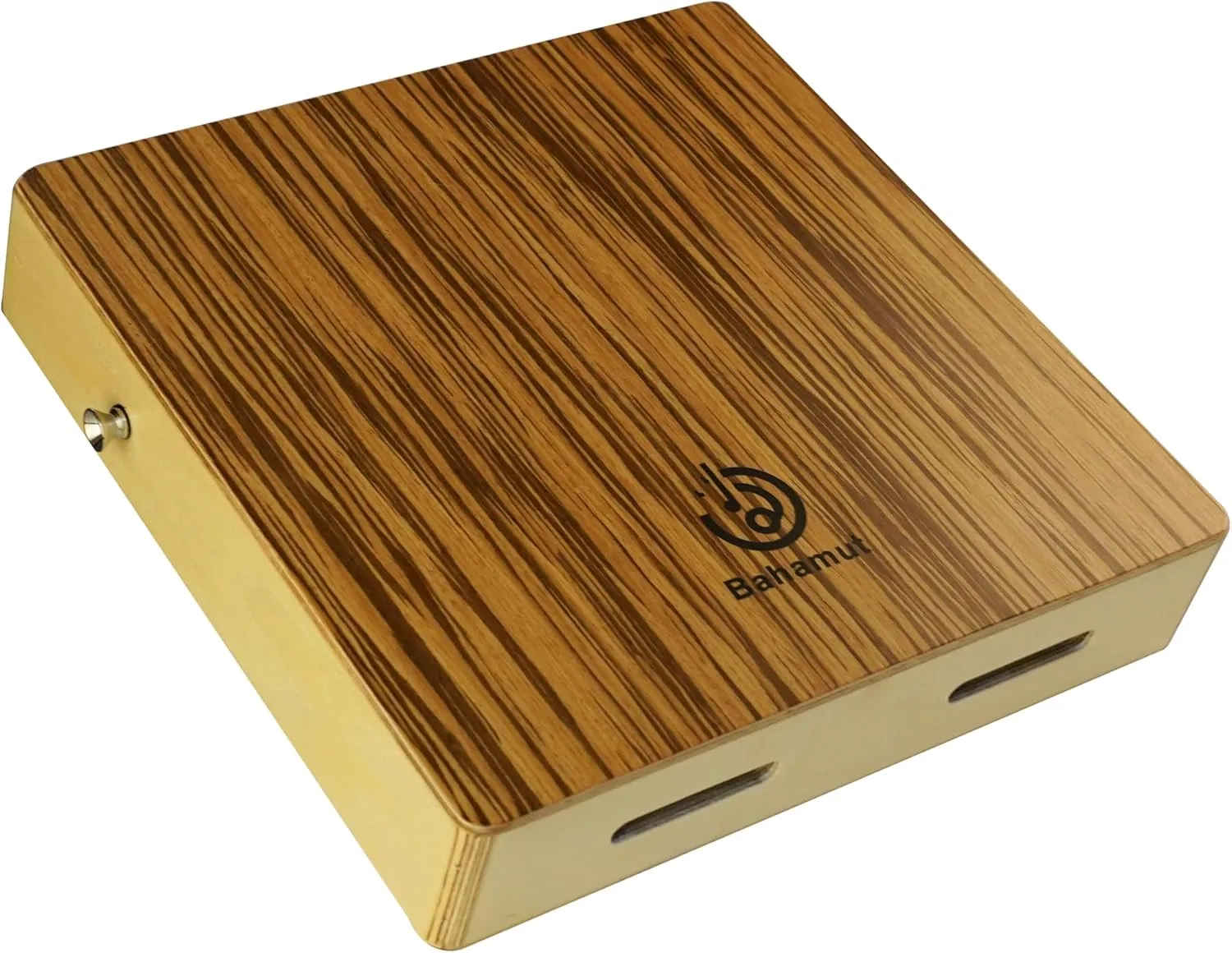 BAHAMUT Travel Cajon Drum -Zebrawood Small Portable Cajon with Strap and Bag, Rich Bass and Bright Treble Sounds, Ideal Gift Drum Box for All Skill Levels