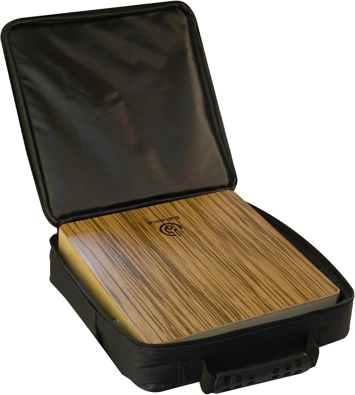 BAHAMUT Travel Cajon Drum -Zebrawood Small Portable Cajon with Strap and Bag, Rich Bass and Bright Treble Sounds, Ideal Gift Drum Box for All Skill Levels