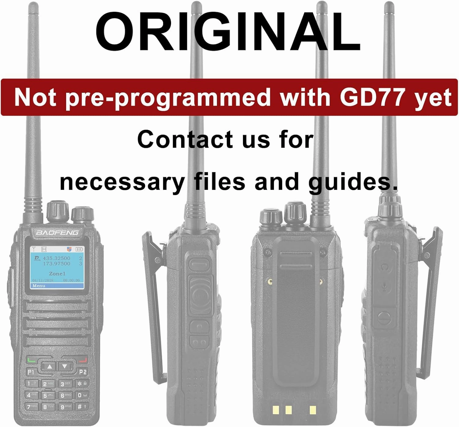 BAOFENG DM-1701 Digital Two Way Radio DMR Analog Walkie Talkie GD-77 Dual Band 5W Long Range Amateur Radio with Battery Eliminator