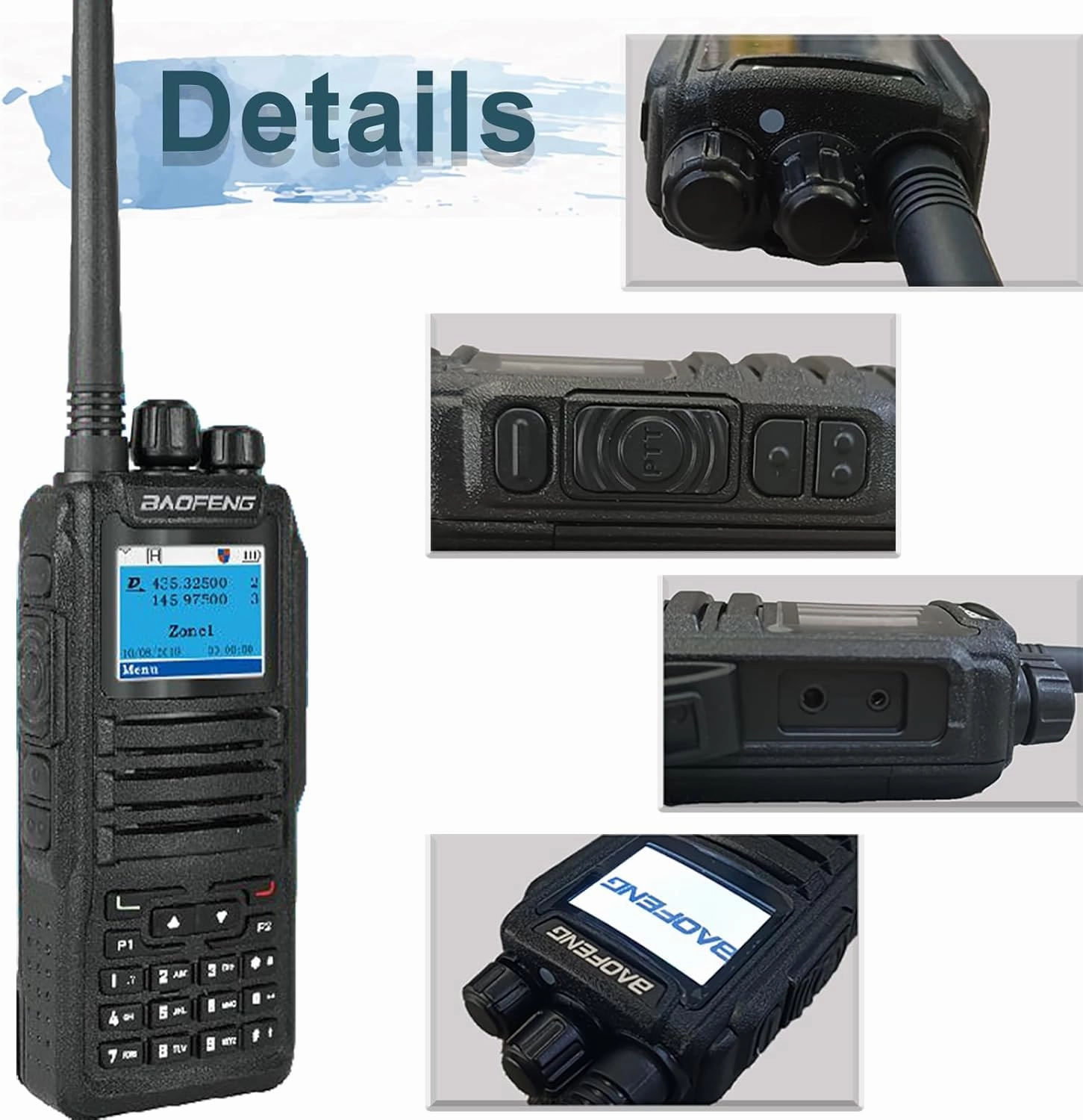 BAOFENG DM-1701 Digital Two Way Radio DMR Analog Walkie Talkie GD-77 Dual Band 5W Long Range Amateur Radio with Battery Eliminator