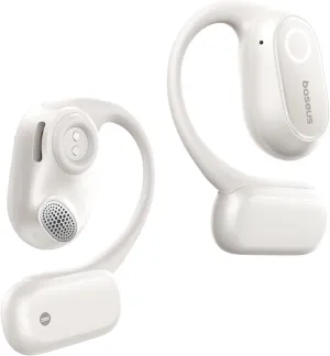 Baseus Open-Ear Headphones, Hi-Res Wireless Audio with LDAC, Rich Bass, Comfortable Silicone Cushion Design, 60H Play, AI Clear Calls, Bluetooth 5.4, IPX4, Open-Ear Earbuds - Bowie MF1