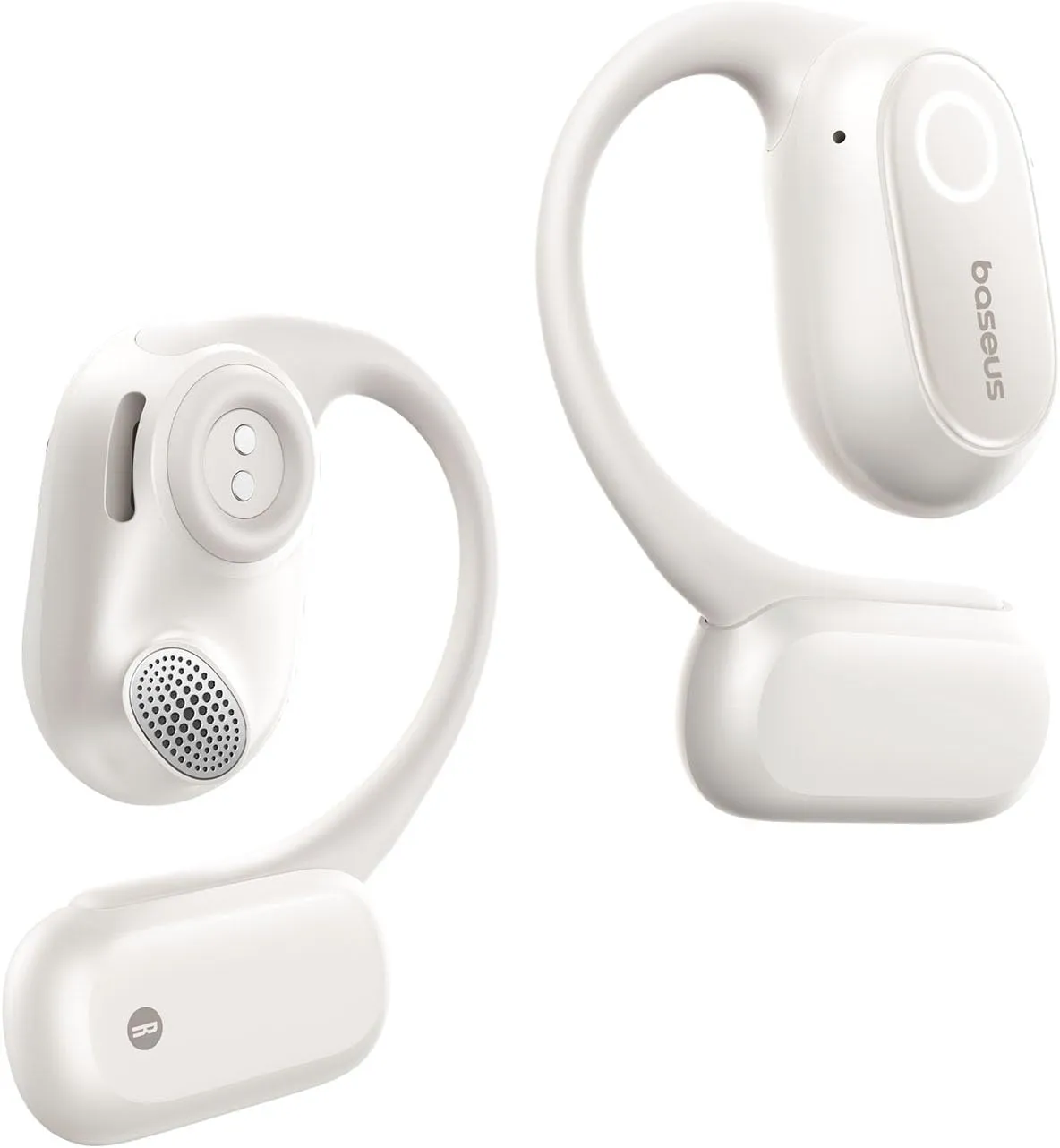Baseus Open-Ear Headphones, Hi-Res Wireless Audio with LDAC, Rich Bass, Comfortable Silicone Cushion Design, 60H Play, AI Clear Calls, Bluetooth 5.4, IPX4, Open-Ear Earbuds - Bowie MF1