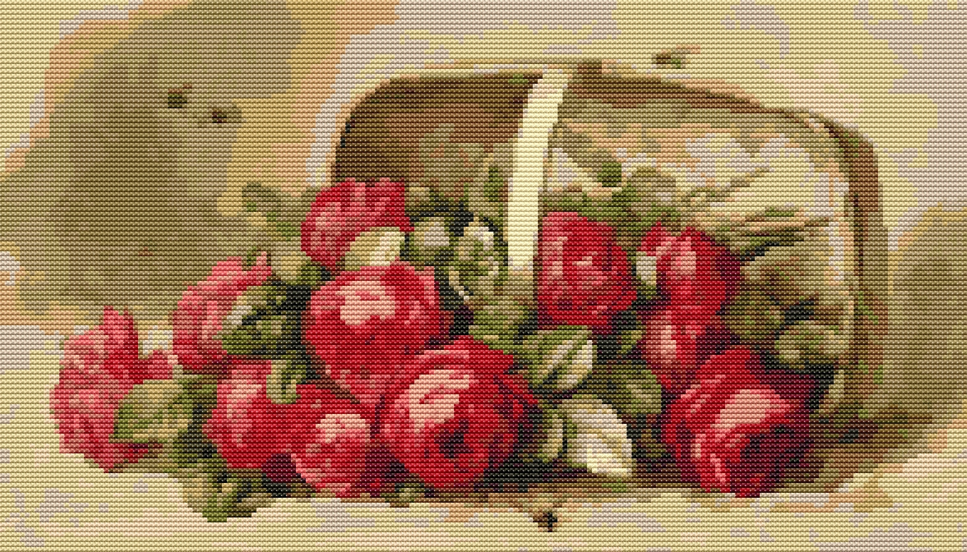 Basket of Roses Cross Stitch Kit