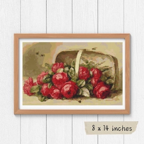 Basket of Roses Cross Stitch Kit