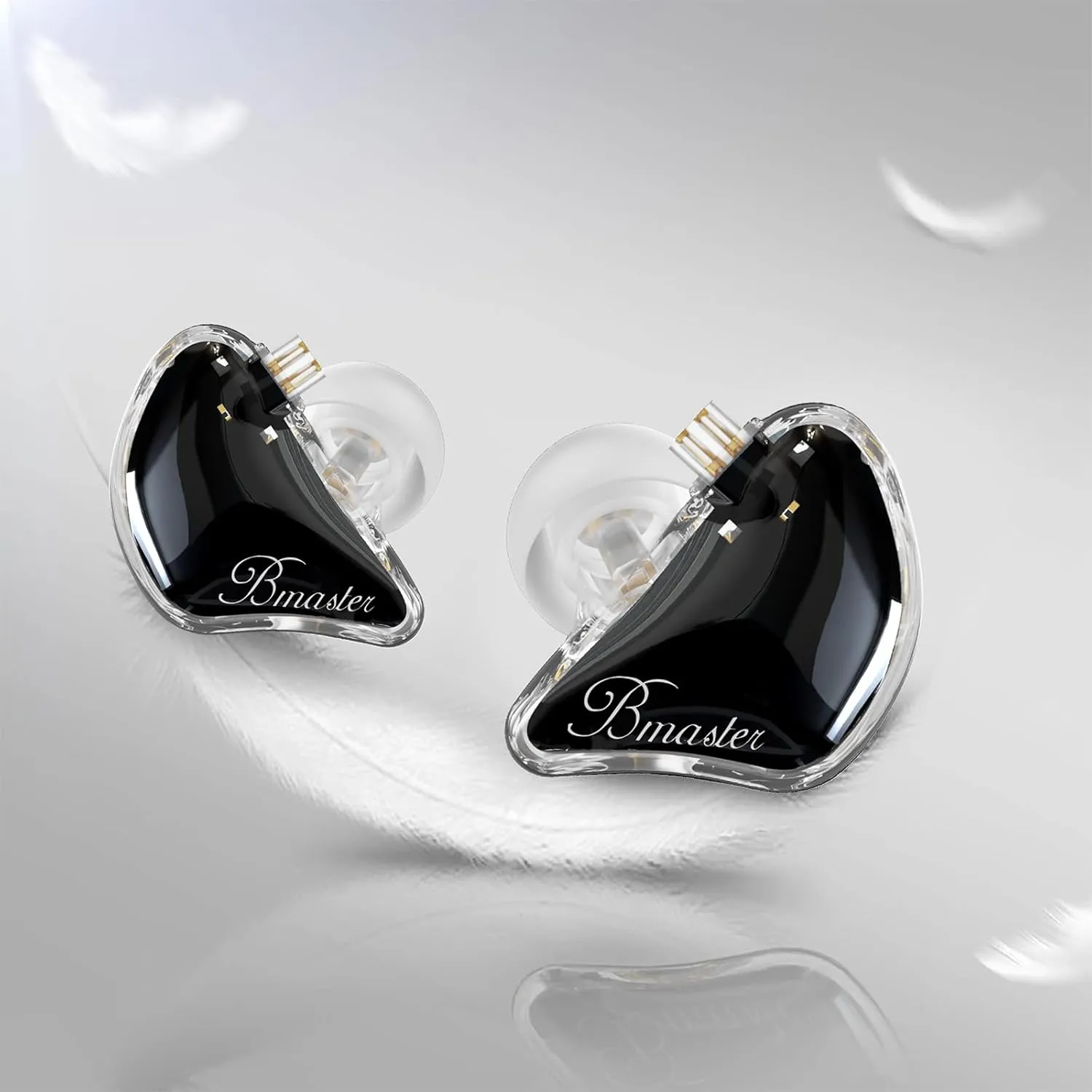 BASN Bmaster 2-Pin Triple Drivers in Ear Monitor Headphone with Two Detachable Cables Fit in Ear Suitable for Audio Engineer, Musician (Black)