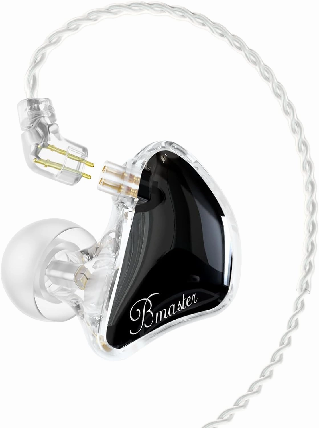 BASN Bmaster 2-Pin Triple Drivers in Ear Monitor Headphone with Two Detachable Cables Fit in Ear Suitable for Audio Engineer, Musician (Black)